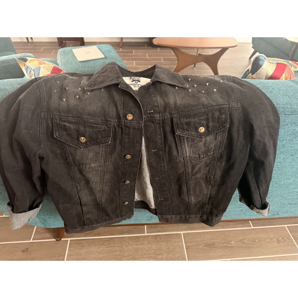 Disney Nightmare Before Christmas Jack Skellington Black Denim Jacket Size M